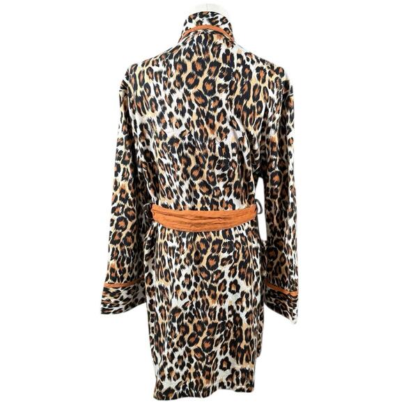 AR Allison Rhea Leopard Print Luxury Cotton Robe | Kimono Style | OSFM - Picture 3 of 11